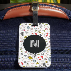 ラスベガスモノグラムのプールパーティーパターン ラゲッジタグ