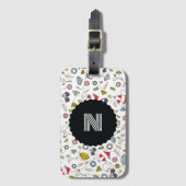 ラスベガスモノグラムのプールパーティーパターン ラゲッジタグ (正面縦)