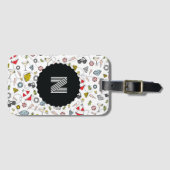 ラスベガスモノグラムのプールパーティーパターン ラゲッジタグ (正面横)