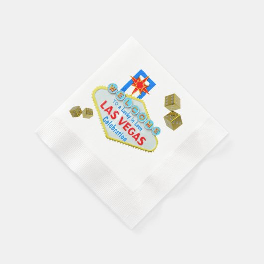 ラスベガスラッキーインラブお祝いパーティー 縁ありカクテルナプキン (角)