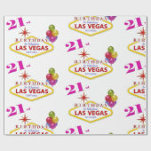 ラスベガスラッピングで21歳の誕生日紙 ラッピングペーパー (フラット)