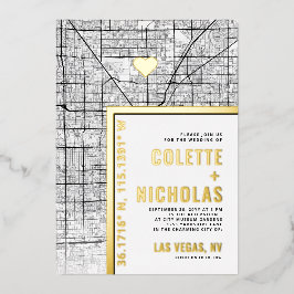 ラスベガスラブロケーター |シティテーマ結婚の 箔招待状