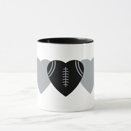 ラスベガスレイダースサッカーハートデザイン マグカップ (中央)