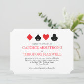 ラスベガスレッドブラックカードスーツ結婚式招待状 招待状 (スタンド正面)