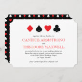 ラスベガスレッドブラックカードスーツ結婚式招待状 招待状 (正面/裏面)