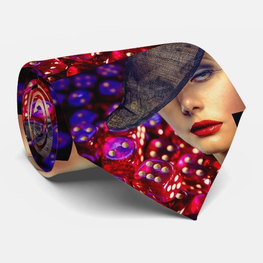 ラスベガスレディーラックとサイコロ背景 ネクタイ (ロール)