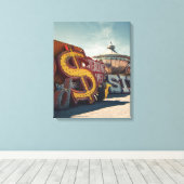 ラスベガスヴィンテージカジノサインキャンバス キャンバスプリント (インサイチュ (ウッドフロア))