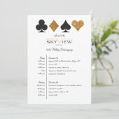 ラスベガス企業イベントタイムライン ゴールドグリッター 招待状 (スタンド正面)