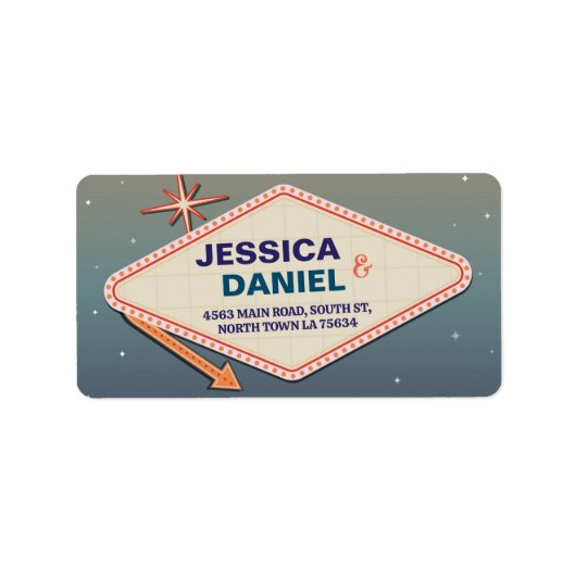 ラスベガス住所 シール結婚ズカジノ ラベル (正面)