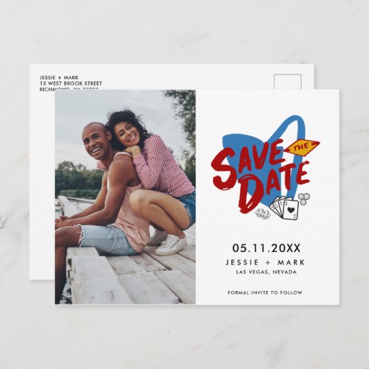 ラスベガス写真の日付の保存 案内ポストカード (正面/裏面)