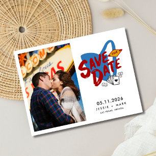 ラスベガス写真結婚式の日付を保存 案内ポストカード
