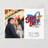 ラスベガス写真結婚式の日付を保存 案内ポストカード (正面)