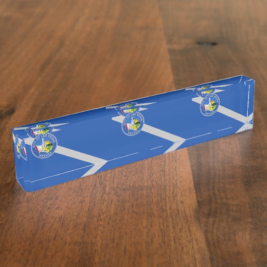 ラスベガス国旗を掲げた愛国的なデスクの銘板 デスクネームプレート (側面)