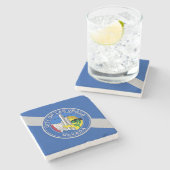 ラスベガス国旗を掲げた愛国的な石コースター ストーンコースター (横)