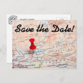 ラスベガス地図のピン日付を保存 案内ポストカード (正面/裏面)