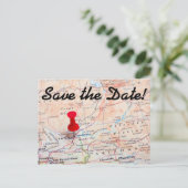 ラスベガス地図のピン日付を保存 案内ポストカード (スタンド正面)