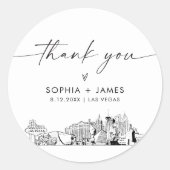 ラスベガス感謝お願い3" （6枚） ラウンドシール (正面)