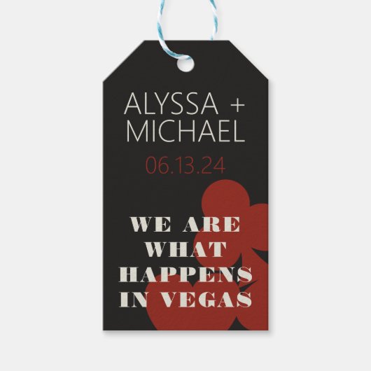 ラスベガス我々は何が起こるか結婚式の引き出物 ギフトタグ (正面)
