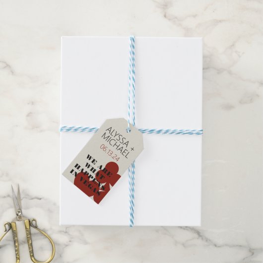 ラスベガス我々は何が起こるか結婚式の引き出物 ギフトタグ (より糸付き)