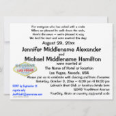 ラスベガス挙式のお知らせと披露宴 招待状 (裏面)