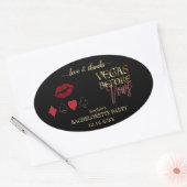 ラスベガス挙式前カジノバチェロレッテ 楕円形シール (封筒)