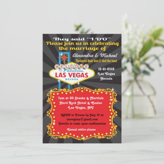 ラスベガス挙式後パーティーの招待状 招待状 (スタンド正面)