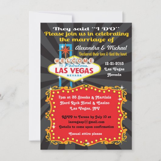 ラスベガス挙式後パーティーの招待状 招待状 (正面)