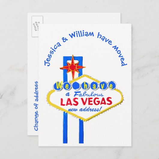 ラスベガス新住所のお知らせ 案内ポストカード (正面/裏面)