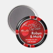 ラスベガス新婚カジノチップマグネットの好意 マグネット (正面/裏面)