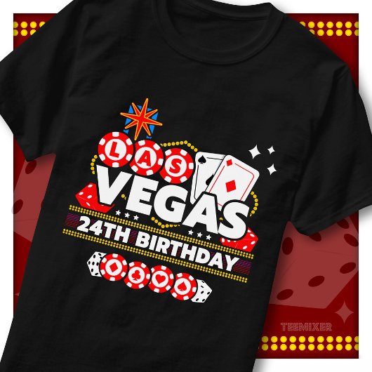 ラスベガス旅行24歳の誕生日パーティースコードクルー Tシャツ
