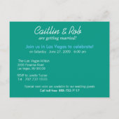 ラスベガス日付の保存(ティール(緑がかった色)) 案内ポストカード (裏面)