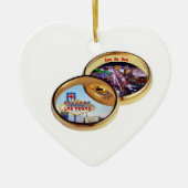 ラスベガス日付を保存結婚するリングや輪オーナメント セラミックオーナメント (正面)