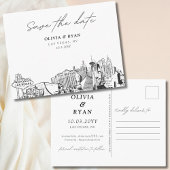 ラスベガス日付ポストカードエレガントな結婚式を保存 ポストカード