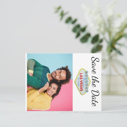 ラスベガス日付写真を保存 案内ポストカード (スタンド正面)