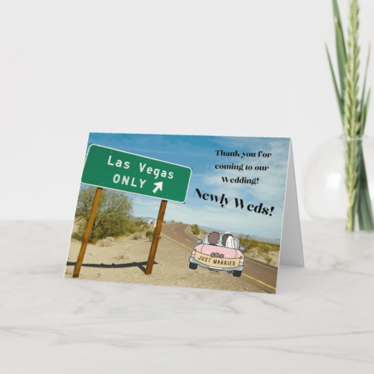 ラスベガス来カードに結婚感謝する サンキューカード (正面)