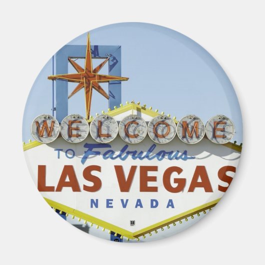 ラスベガス標識昼間 マグネット (正面)