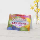 ラスベガス気球!ハッピーバースデーMOMカード カード (黄色い花)