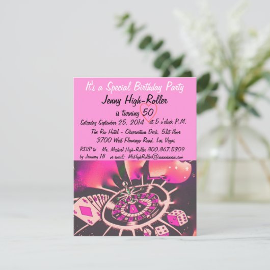 ラスベガス流の誕生会 招待状 (スタンド正面)