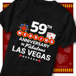 ラスベガス流ファビュラスな結婚59周年記念ペア Tシャツ