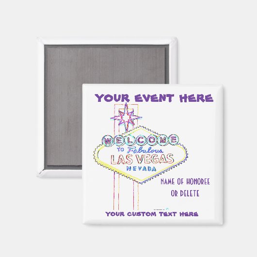 ラスベガス特別アートイベントのサイン マグネット (正面/裏面)