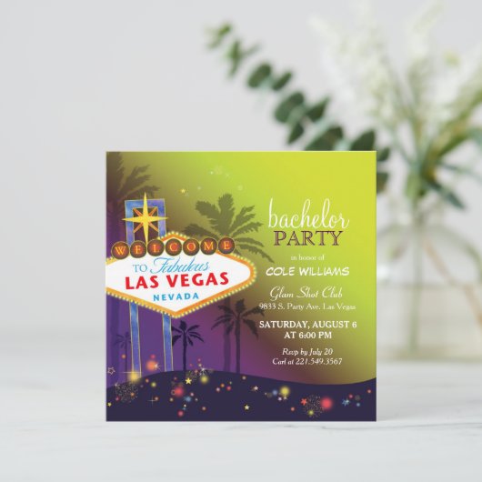 ラスベガス独身最後の夜招待状 招待状 (スタンド正面)