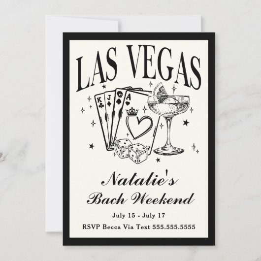 ラスベガス独身最後の社交カクテル行程 招待状 (正面)