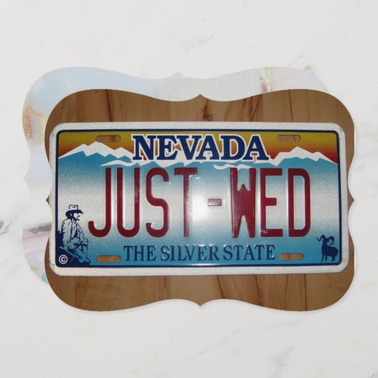 ラスベガス結婚が駆け落とし結婚て発表 案内状 (正面/裏面)