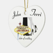 ラスベガス結婚したセラミックパーソナライズされたオーナメント セラミックオーナメント (左)