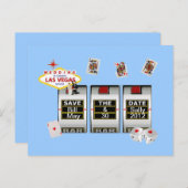 ラスベガス結婚で「日付を保存」スロットはがき 案内ポストカード (正面/裏面)