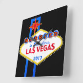 ラスベガス結婚のお土産 スクエア壁時計 (傾斜)