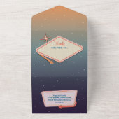 ラスベガス結婚のカジノウェディングRSVP招待 オールインワン招待状 (外側)