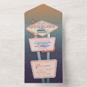 ラスベガス結婚のカジノウェディングRSVP招待 オールインワン招待状 (内側)