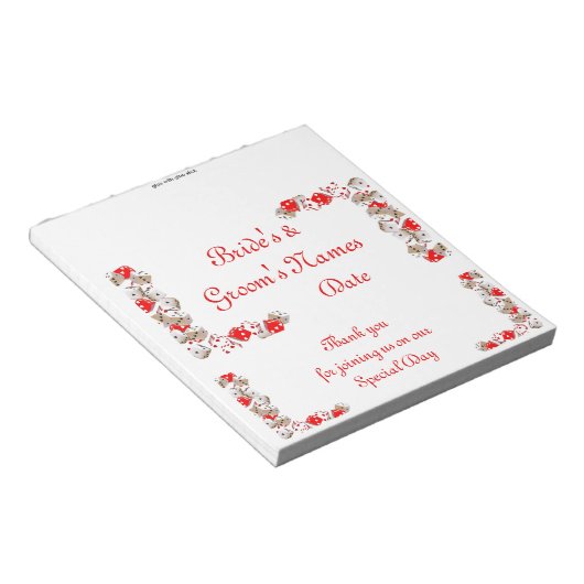 ラスベガス結婚のキャンディバーラッパーパーティーのお気に入り ノートパッド (アングル)