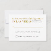 ラスベガス結婚のサインおもしろい賭博 出欠カード (正面)